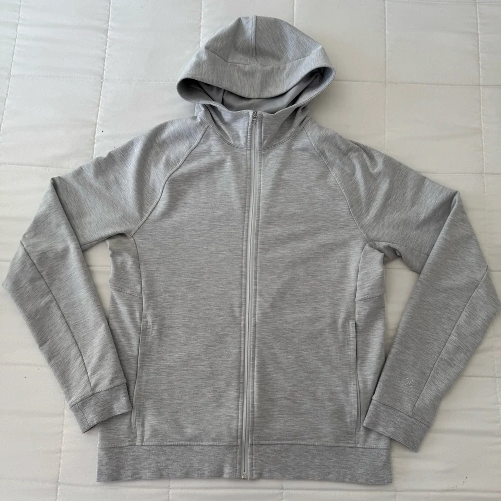 lululemon athletica Light Gray Performance Jacket with Beige Tee